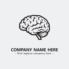 Brain illustration black and white for logo company vector image
