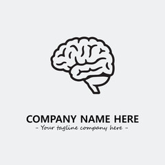 Brain illustration black and white for logo company vector image
