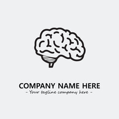 Brain illustration black and white for logo company vector image
