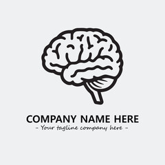 Brain illustration black and white for logo company vector image
