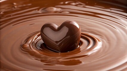 Melted chocolate, in various shades of brown, is poured and swirled across the image.  