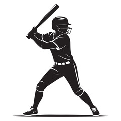 softball Vector Black silhouettes. with white background