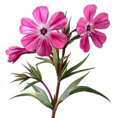 Obraz premium Three Pink Flowers Close Up Studio Shot