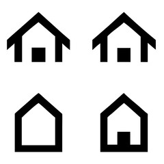 House icon set. Home vector illustration sign. Hotel symbol. Simple house symbol. Smart home icon collection. Main page pictogram in filled, thin line, outline editable Stroke. house icon, housing.