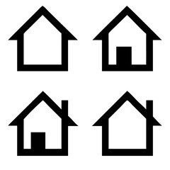 House icon set. Home vector illustration sign. Hotel symbol. Simple house symbol. Smart home icon collection. Main page pictogram in filled, thin line, outline editable Stroke. house icon, housing.