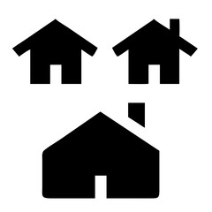 House icon set. Home vector illustration sign. Hotel symbol. Simple house symbol. Smart home icon collection. Main page pictogram in filled, thin line, outline editable Stroke. house icon, housing.