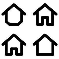 House icon set. Home vector illustration sign. Hotel symbol. Simple house symbol. Smart home icon collection. Main page pictogram in filled, thin line, outline editable Stroke. house icon, housing.