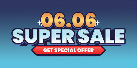 06.06 Super Sale Event Banner with Special Offer