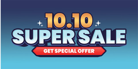 10.10 Super Sale Event Banner with Special Offer