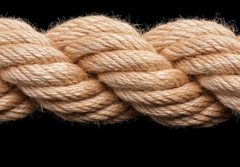 Close-up of a thick, braided rope.