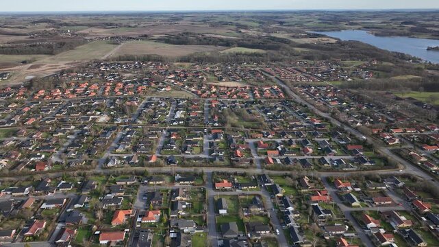 Skanderborg Denmark aerial view of cityscape