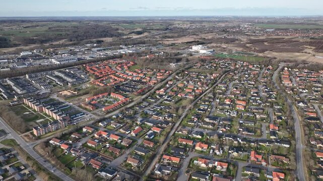 Aerial view of Skanderborg denmark town