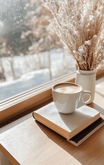 Bohemian-style interior design of a living room with brown walls, leather chairs and a cabinet, a vase on the wall mock-up, side window lighting, wooden 
