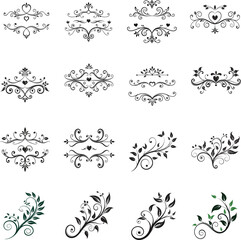 set of decorative elements or ornament design vector illustration 