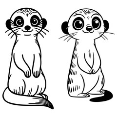 Cute Meerkat Illustration.