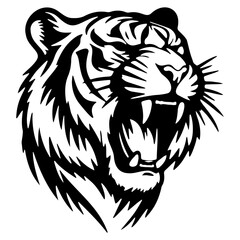 Tiger Head Roar Illustration.