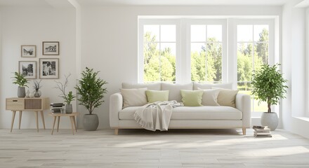 Bright and Airy Living Room Design with Natural Light and Minimalist Decor