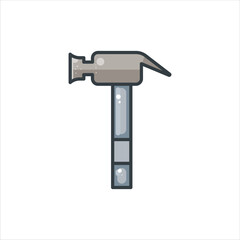 Claw Hammer Icon - Construction Tool Icon Illustration