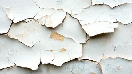 Cracked and Peeling Paint Texture on Wall Surface Detail