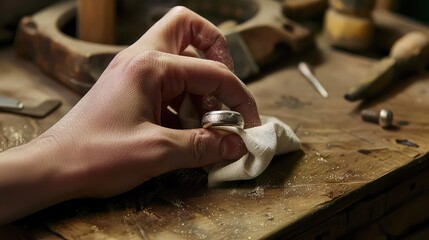 Jewelry repairing craft closeup detail