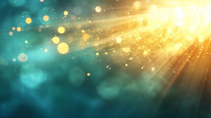 Radiant Light Rays with Glittering Particles in Soft Background