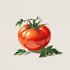 Tomato vector art illustration on plain white background
