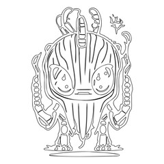 Whimsical Woodland Creature Outline for Coloring
