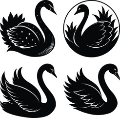 Obraz premium Swan Silhouette vector