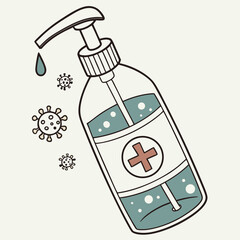 Hand Sanitizer Vector – Hygiene Product Illustration for Clean Hands
