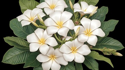 Fototapeta premium Plumeria Bouquet Illustration