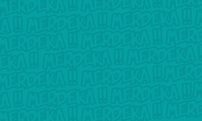 Obraz premium Indonesian Independence Day Pattern. Monochromatic teal background with repeated 