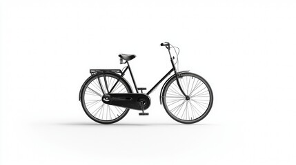 Obraz premium Clean black bicycle on a plain background showcasing a minimalist design and structure