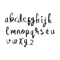 dry brush alphabet font set made by real brush grunge style vector, Isolated vector set