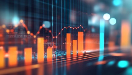 Data visualization of financial metrics.  Interactive charts showing market trends