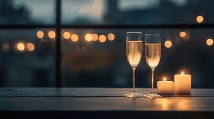 Celebratory toast cozy home romantic scene intimate setting soft candle glow