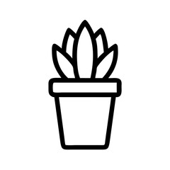 Succulent in Small Cylindrical Pot Icon Design