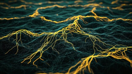 Abstract image of electric waves in dark waters.