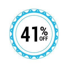 Sale off discount 41% promotion set made of numbers Vector Illustration