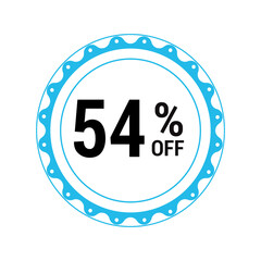 Sale off discount 54% promotion set made of numbers Vector Illustration