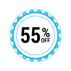 Sale off discount 55% promotion set made of numbers Vector Illustration