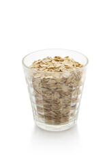 oat milk in a glass isolated on a white background