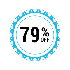 Sale off discount 79% promotion set made of numbers Vector Illustration