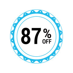 Fototapeta premium Sale off discount 87% promotion set made of numbers Vector Illustration