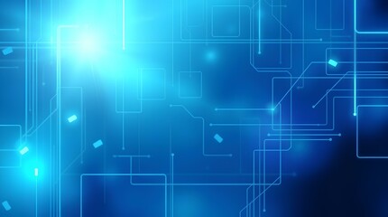 Fototapeta premium Dynamic Circuitry Patterns Illuminated by Electric Blue Light