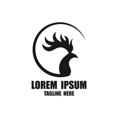 simple head rooster logo design. rooster logo icon design