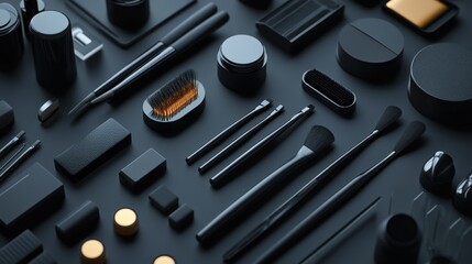 Fototapeta premium Dark cosmetic tools