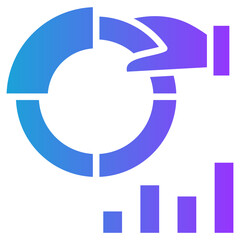 Pie Chart glyph gradient icon