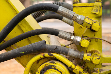 Hydraulic Hose broken on excavator.