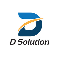 D Letter Alphabet Solution Business Company Abstract Logo Template