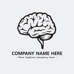 Brain illustration black and white for logo company vector image
